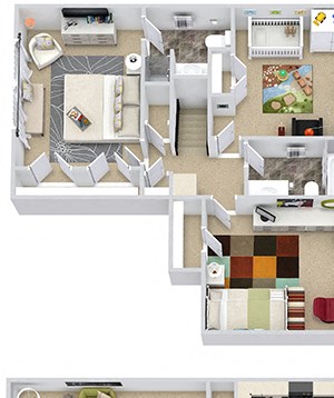 3D Hampton with Fenced-in Yard 3D Hampton 3 bedroom townhome with yard. 1st floor kitchen, dining, living, half bath. 2nd floor bedrooms, 2 full baths, large closets.